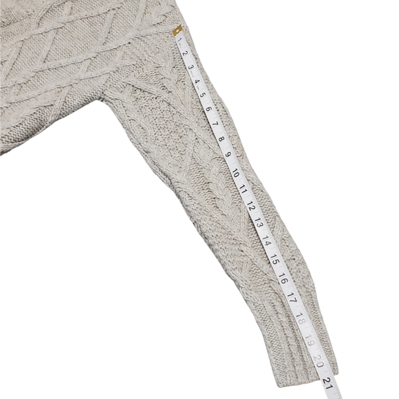 Rachel Zoe Chunky Cable Knit Wool Yak Blend Open Front Cardigan Sweater Sz Med - Picture 8 of 12